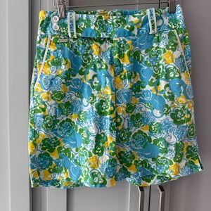 Lilly‎ Pulitzer Bermuda Shorts Size 4 Lion Floral Print Golf Resort Casual